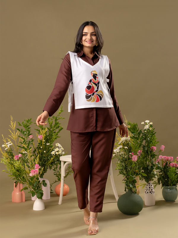 Shirt Collar Shirt & Trousers With Jacket