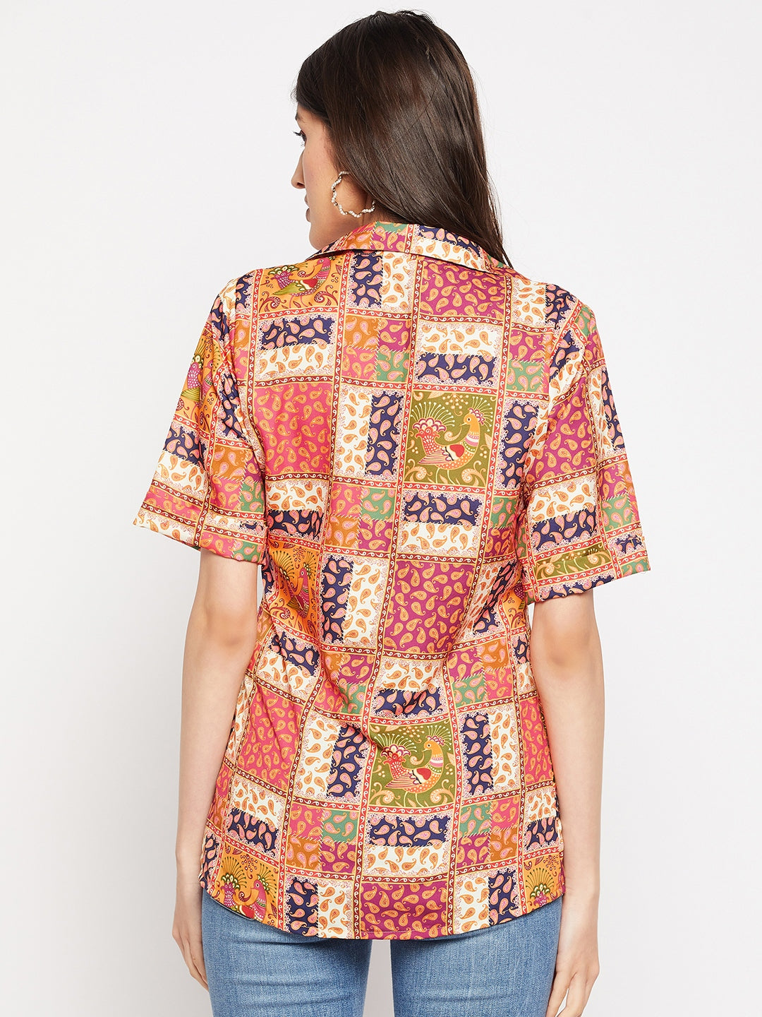 Multi-Color Rayon Blend Paisley Printed Shirt